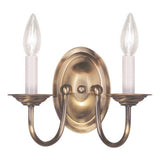 Livex Lighting 4152-01 Home Basics 2 Light Antique Brass Wall Sconce