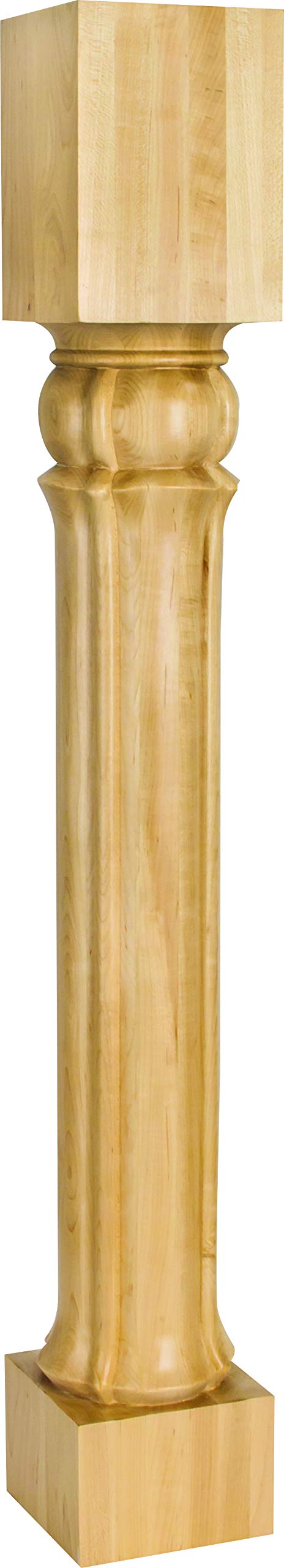 Hardware Resources P64-RW 3-1/2" W x 3-1/2" D x 35-1/2" H Rubberwood Tapered Arts & Crafts Post