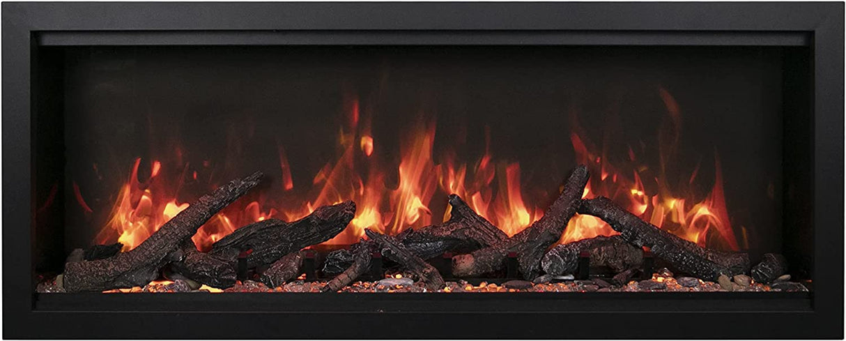 Amantii SYM-88-XT Symmetry Xtra Tall Smart Electric  88" Indoor / Outdoor WiFi Enabled Fireplace, Featuring a MultiFunction Remote Control , Multi Speed Flame Motor, and a Selection of Media Options