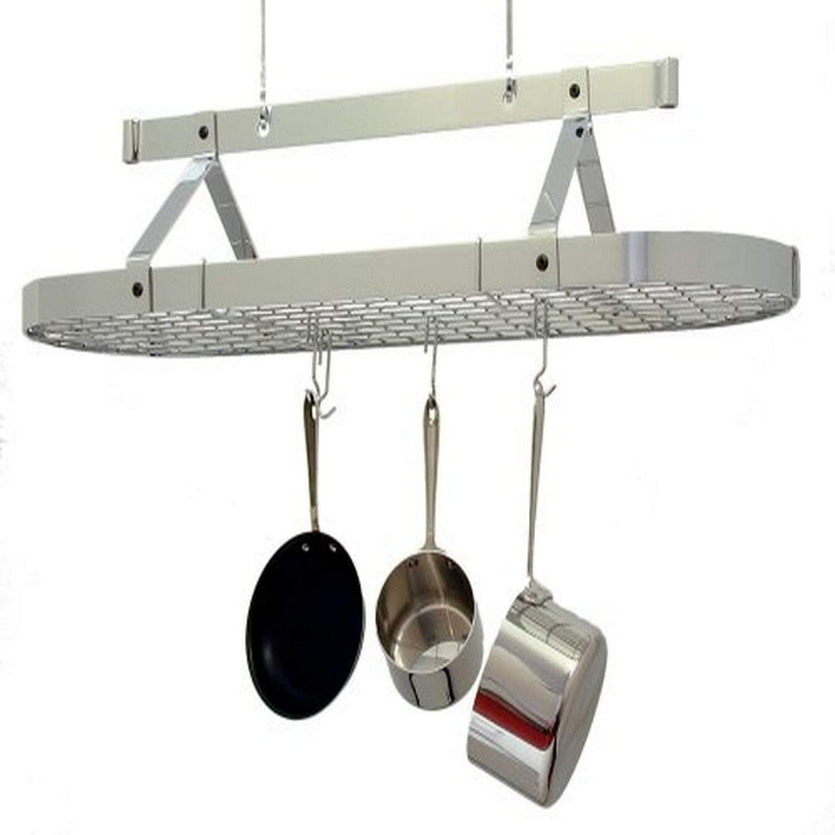 Enclume PR16CWG CH 48" Oval Ceiling Pot Rack w/ 24 Hooks CH