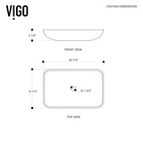 VIGO Copper 22.25 inch L x 14.5 inch W Over the Counter Freestanding Glass Rectangular Vessel Bathroom Sink in Copper - Sink for Bathroom VG07506