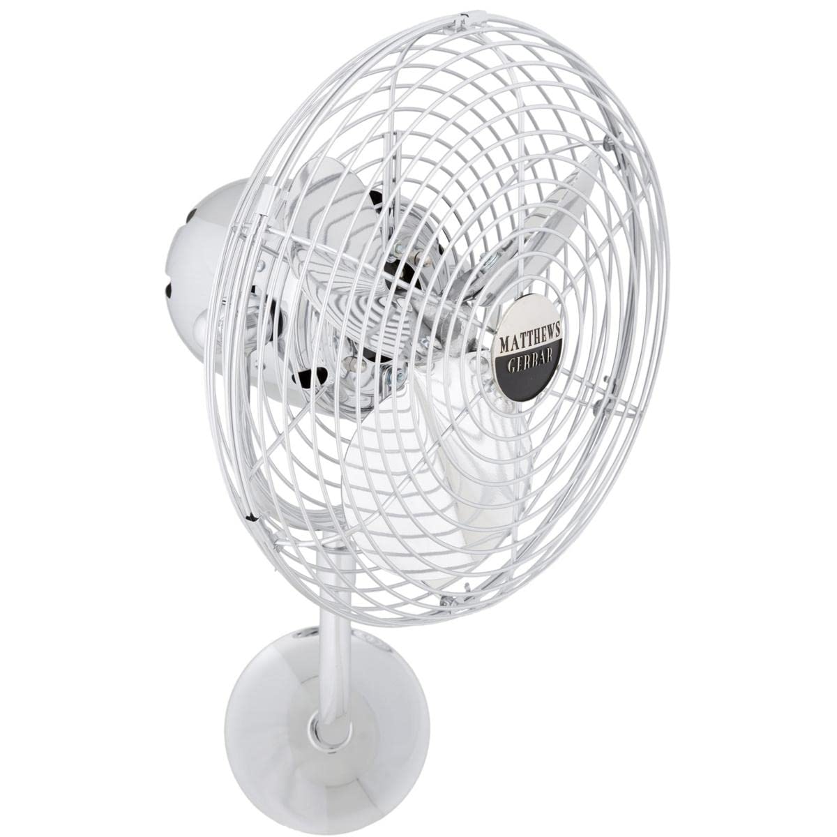 Matthews Fan MP-CR-MTL Michelle Parede vintage style wall fan in polished chrome finish.