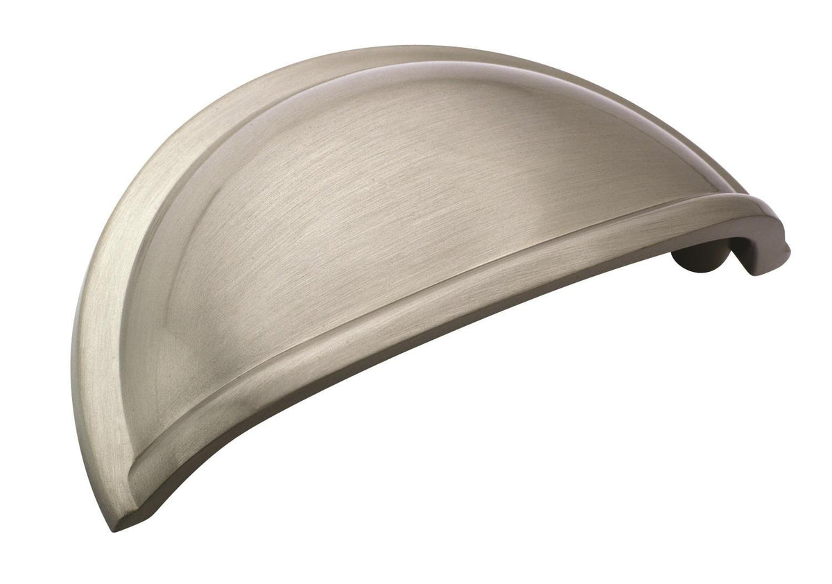 Amerock Cabinet Cup Pull Satin Nickel 3 inch (76 mm) Center to Center Cup Pulls 1 Pack Drawer Pull Drawer Handle Cabinet Hardware