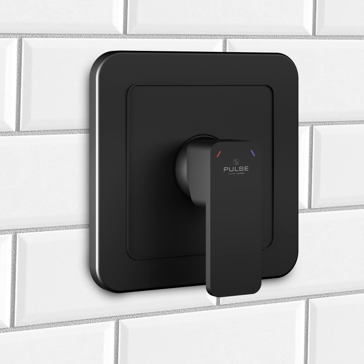 PULSE ShowerSpas 3003-RIV-PB-MB Tru-Temp Mixing Valve, Pressure Balance Rough-In Valve Trim Kit, Square, 1/2" NPT, Matte Black