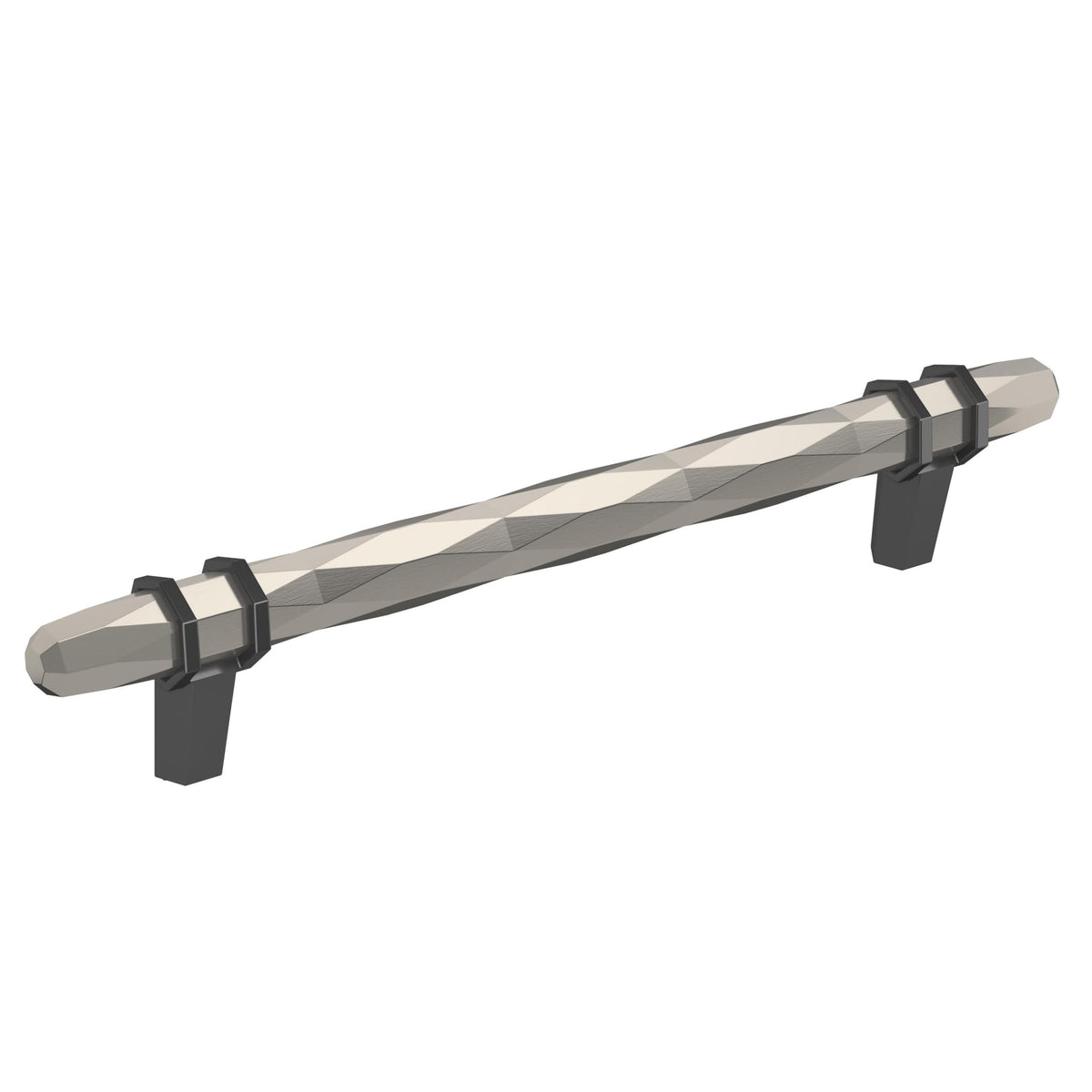 Amerock Cabinet Pull Satin Nickel/Black Chrome 6-5/16 inch (160 mm) Center-to-Center London 1 Pack Drawer Pull Drawer Handle Cabinet Hardware