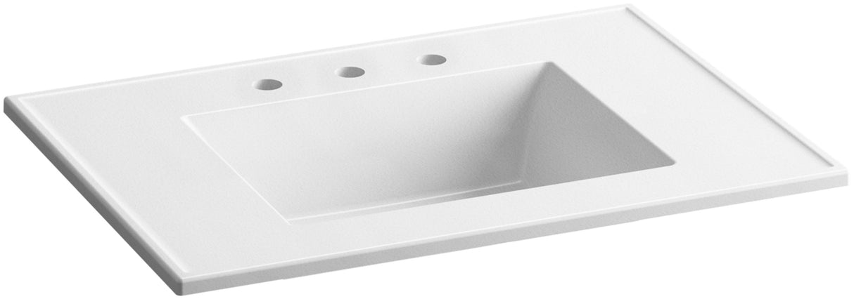 Kohler K-2779-8-G81 Ceramic/Impressions 31 in. Rectangular Vanity-Top Bathroom Sink with 8 in. Widespread Faucet Holes, White Impressions, 7.50 x 22.38 x 31.00 inches Vanity Top