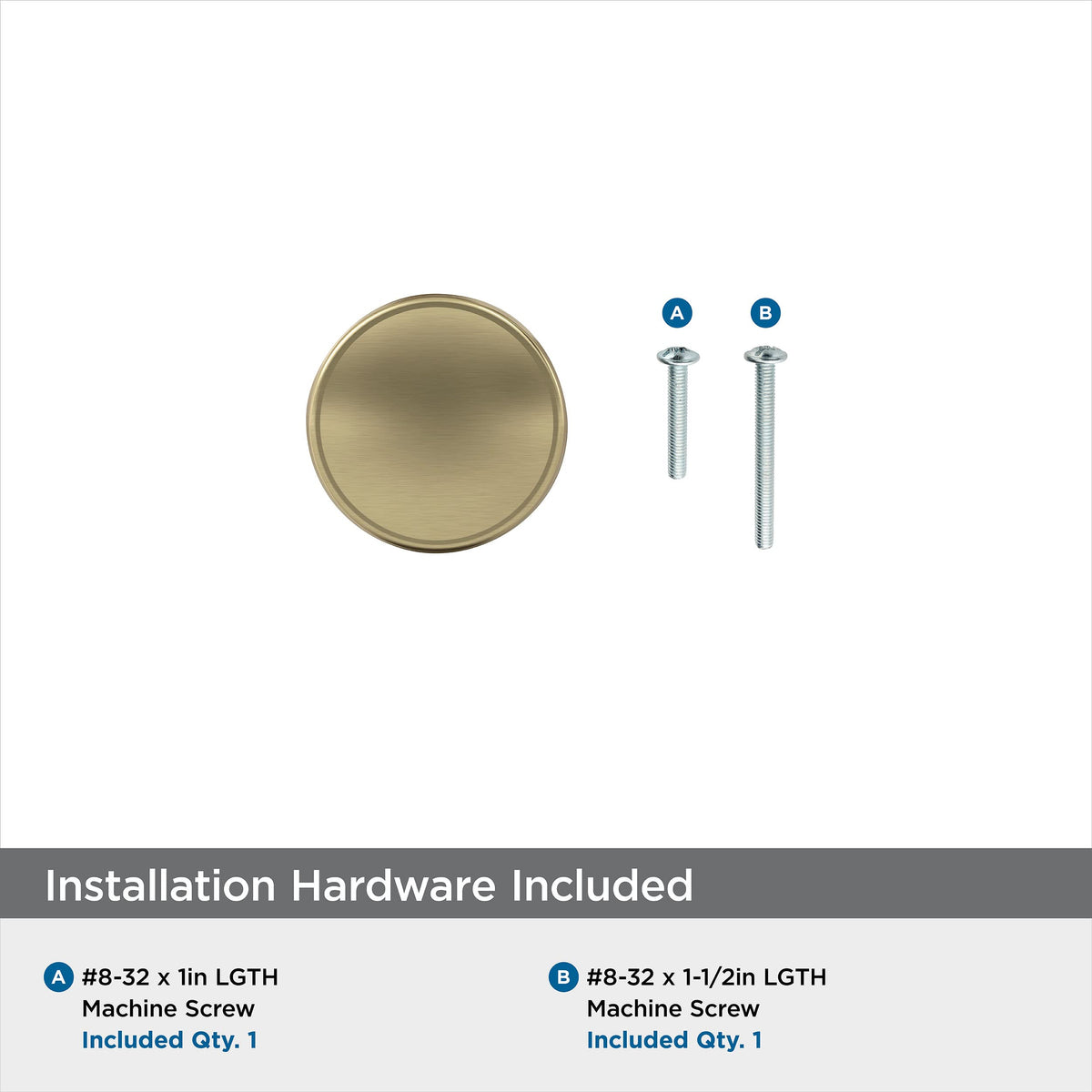 Amerock Cabinet Knob |Golden Champagne 1-1/4 in (32 mm) Diameter Drawer Knob Renown Kitchen and Bath Hardware Furniture Hardware