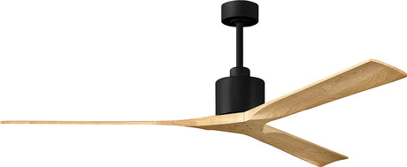 Matthews Fan NKXL-BK-LM-72 Nan XL 6-speed ceiling fan in Matte Black finish with 72” solid light maple tone wood blades