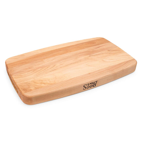 John Boos CB1050-1M1811150 Large Maple Wood Cutting Board for Kitchen, 18 Inches x 11 Inches, 1.5 Thick Reversible Edge Grain Oval Block with Juice Groove 18X10.50X1.5 MPL-EDGE GR-