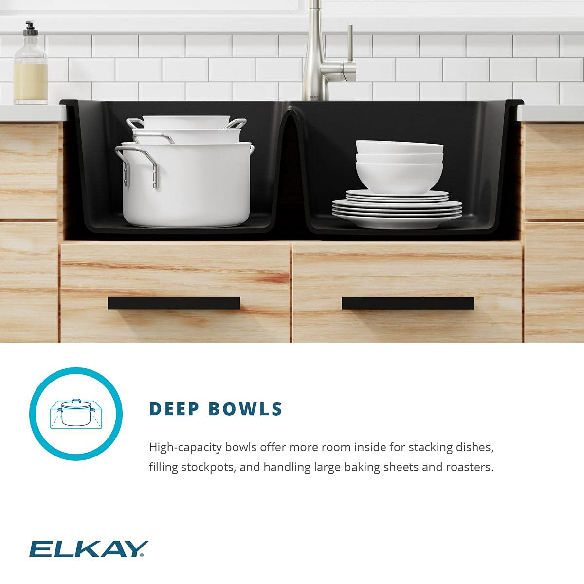 Elkay Quartz Classic ELG250RGR0 Greige Offset Double Bowl Top Mount Sink