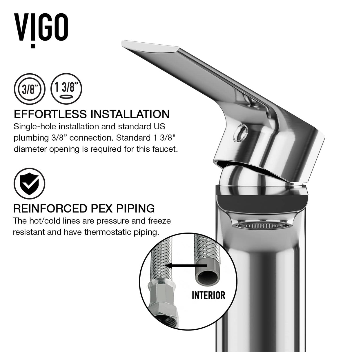 VIGO Davidson 6.75 inch H Single Handle Single Hole Bathroom Sink Faucet in Chrome - Bathroom Sink Faucet with Deck Plate VG01043CHK1