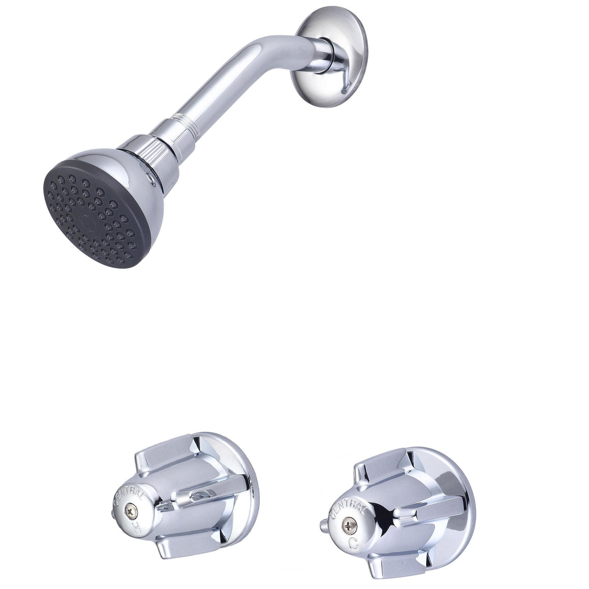 Central Brass 6266 Two Handle Shower Set in Polished Chrome