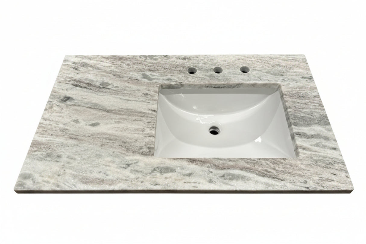 36" Cab-Tec Shaker Carmel with Fantasy Brown Top