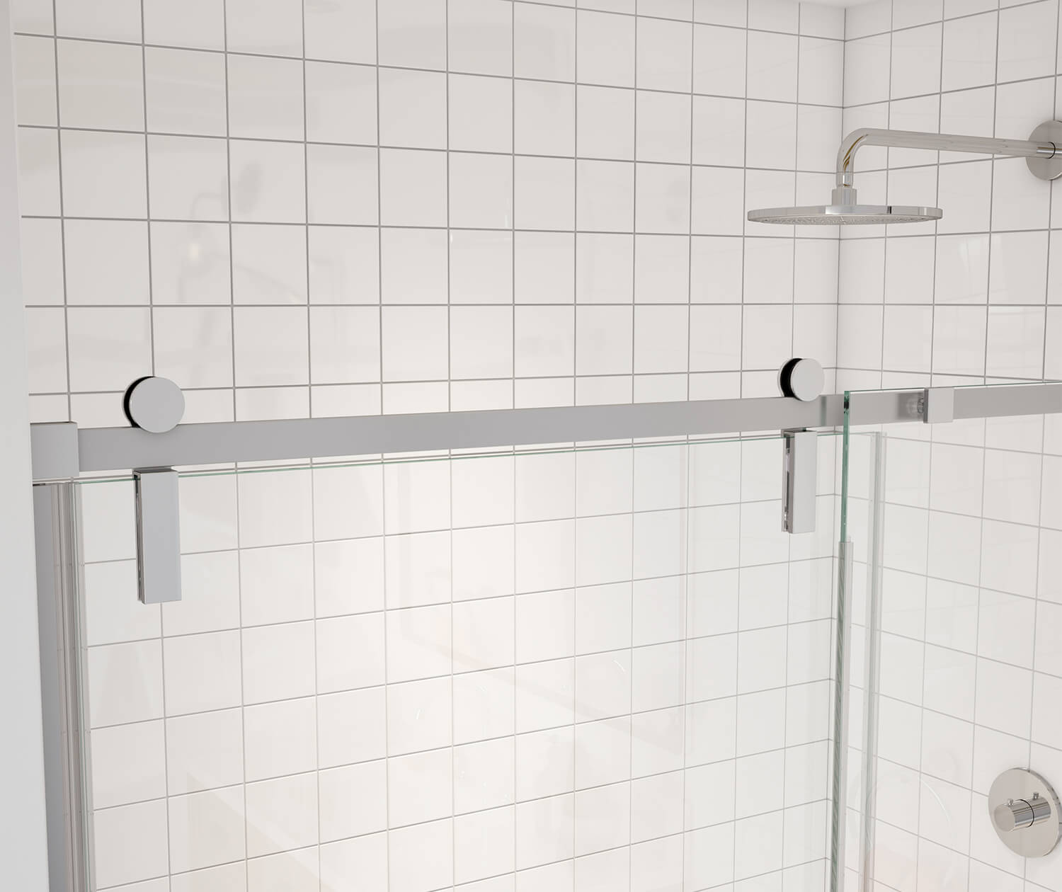 MAAX 137680-900-084-000 Outback 43 ¼ - 46 ½ x 70 ½ in. 8mm Sliding Shower Door for Alcove Installation with Clear glass in Chrome