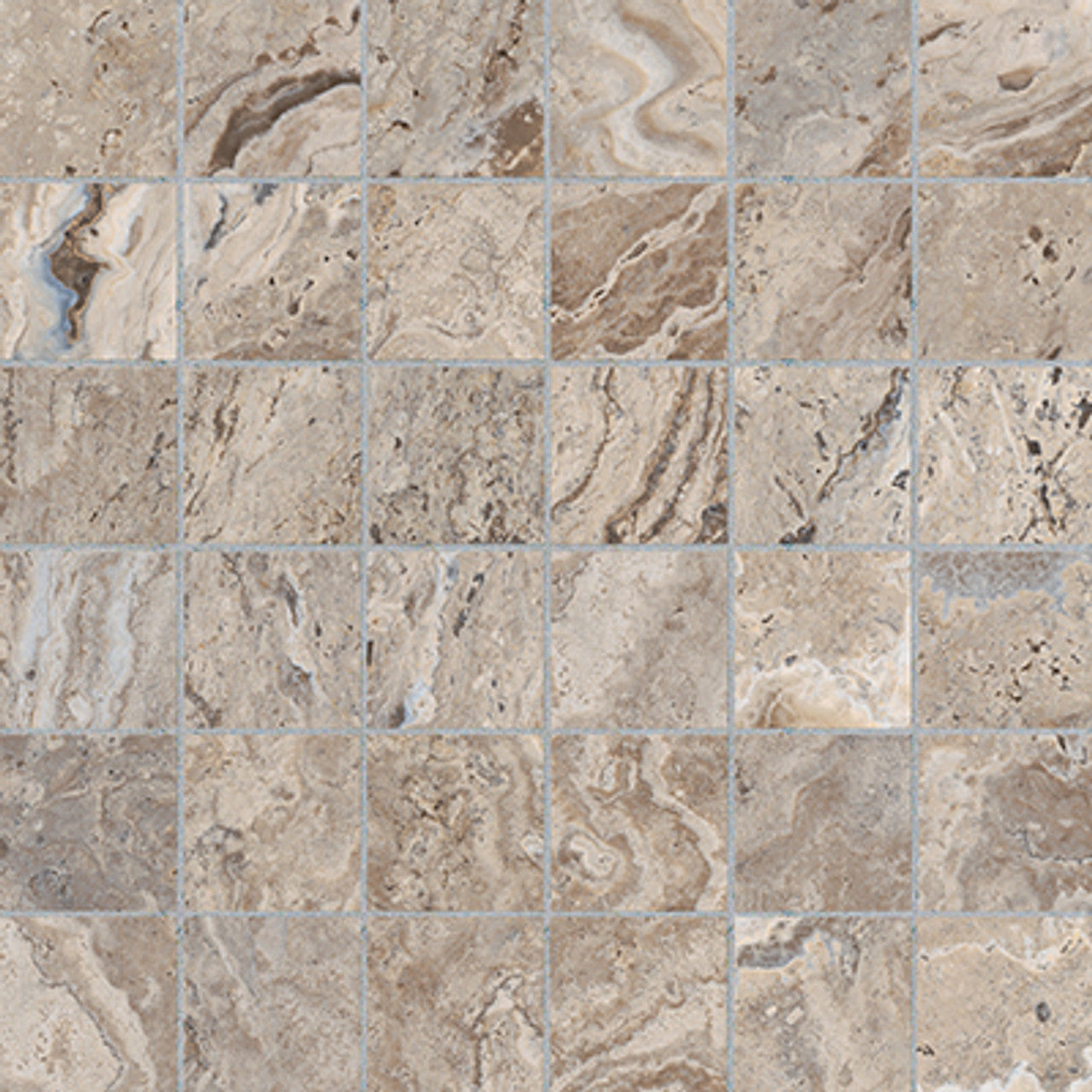 Anatolia Tile 2X2 Antico Matte Walnut 36 Piece Porcelain Mosaics. 1 Sheet = .97 Sq. Ft. 4501-0011-0 (63-466) Walnut 2x2 - premium natural stone mosaic tile from Anatolia Tile, available at PoshHaus showroom in Keene, NH
