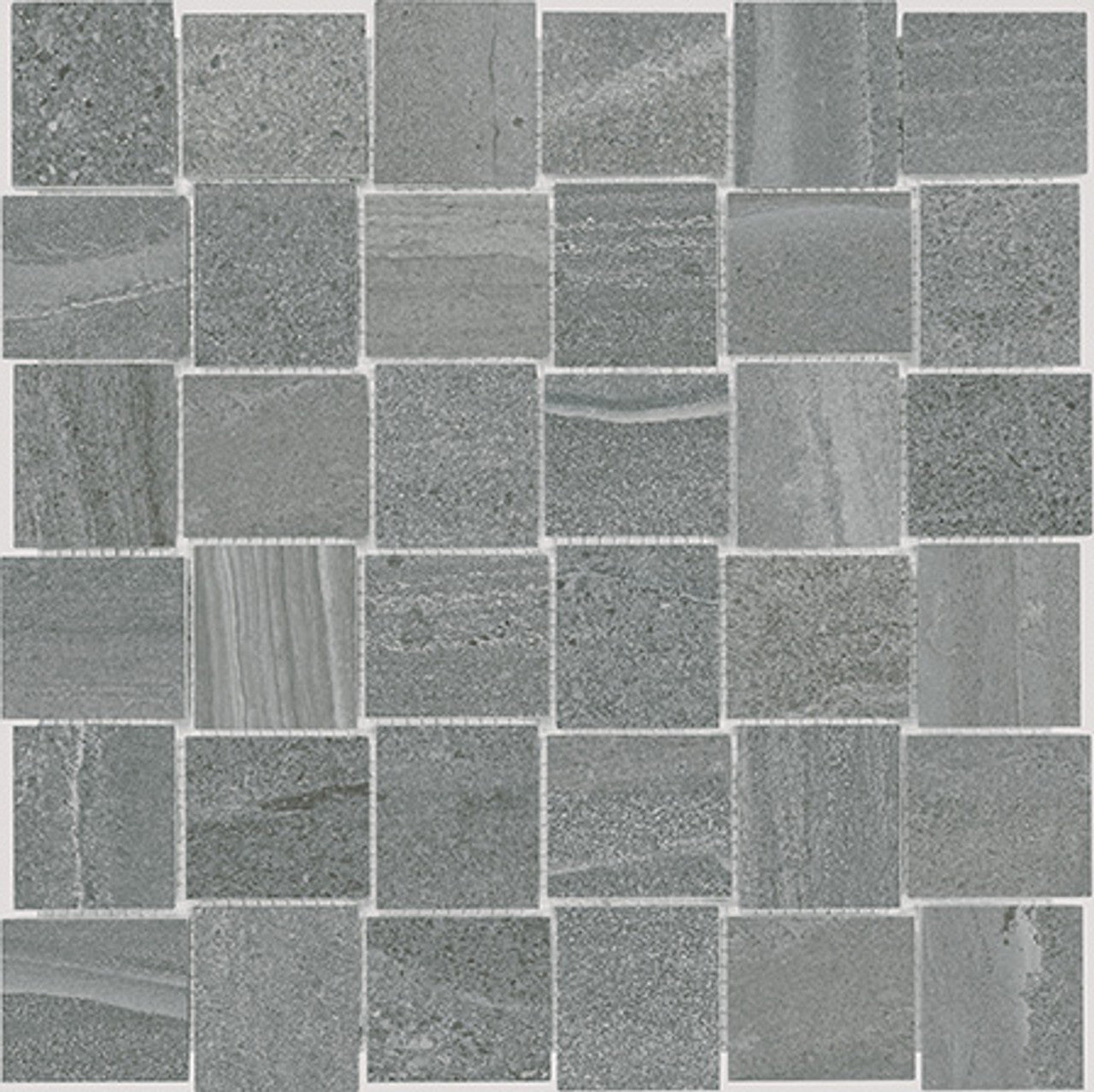 Anatolia Tile 2X2 Basketweave Davenport Mica Matte Porcelain Mosaics. 1 Sheet = .97 Sq. Ft. 4501-0081-0 (63-579) Mica Basketweave 2x2 - premium natural stone mosaic tile from Anatolia Tile, available at PoshHaus showroom in Keene, NH