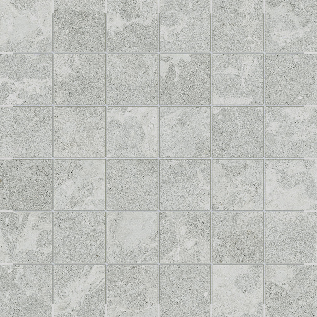 Anatolia Tile 2X2 Veneta Grigio Matte 36 Piece Porcelain Mosaics. 1 Sheet = .96 Sq. Ft. 4501-0299-0 (63-586) Grigio 2x2 - premium natural stone mosaic tile from Anatolia Tile, available at PoshHaus showroom in Keene, NH