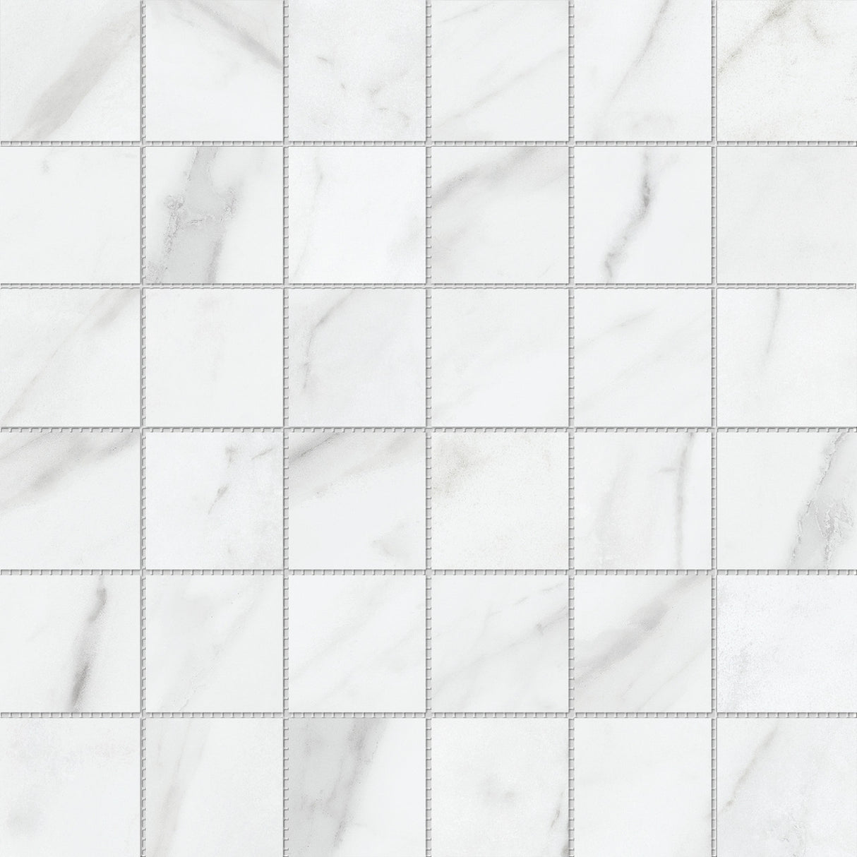 Anatolia Tile 2X2 Altezza Matte Carrara 36 Piece Porcelain Mosaics. 1 Sheet = .97 Sq. Ft. 4501-0000-0 (63-663) Carrara 2x2 - premium natural stone mosaic tile from Anatolia Tile, available at PoshHaus showroom in Keene, NH