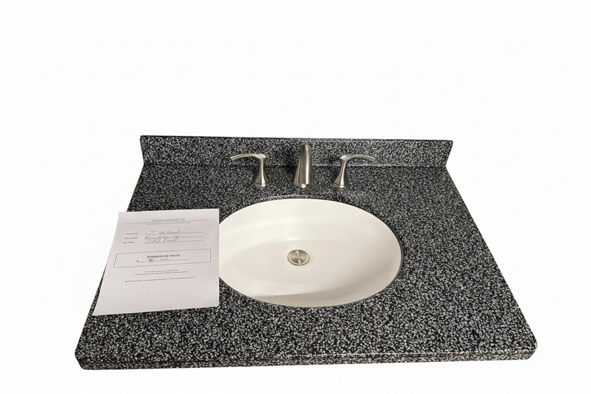 30” Solid Wood Vanity with Gerber Faucet Brushed nickel.