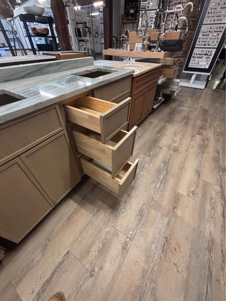 60” Cab-Tec Double Oslo Oak Vanity W/ 62” Audacia Top