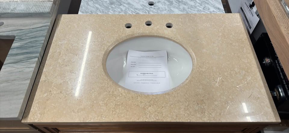 J&K 36” Bathroom Vanity with Quartz Top 8” Widespread