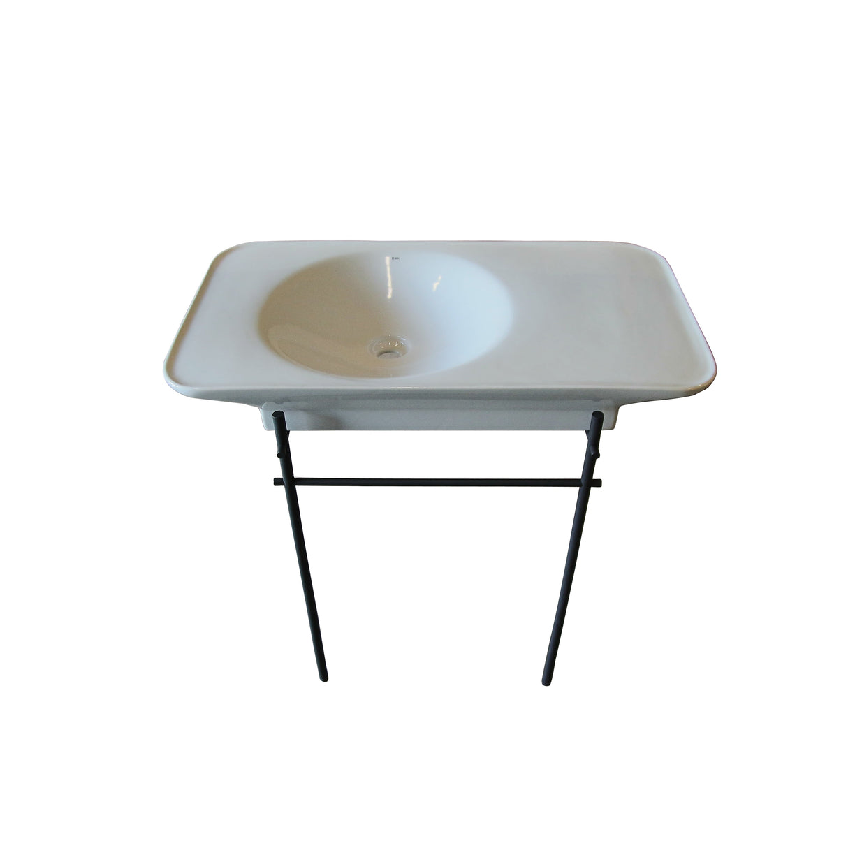 Valet 36" Console With Brass Stand, Matte Black