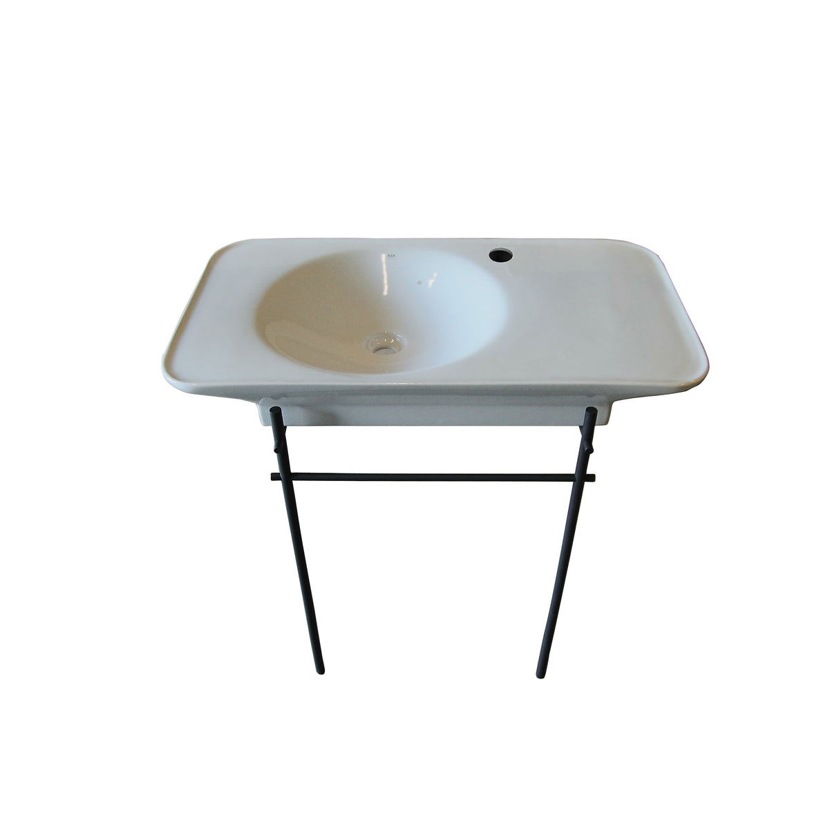 Valet 36" Console With Brass Stand, Matte Black