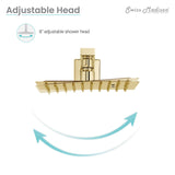 Concorde Single-Handle 1 Spray 8" Wall Mounted Fixed Shower Head in Brushed Gold (Valve Included)