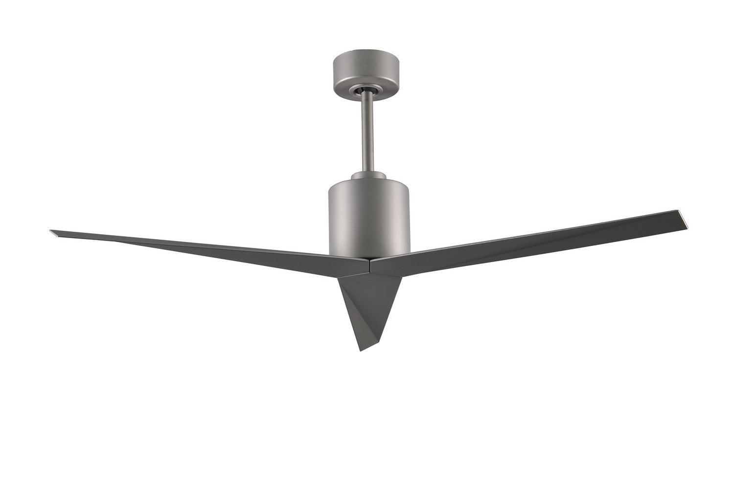 Matthews Fan EK-BN-BN Eliza 3-blade paddle fan in Brushed Nickel finish with brushed nickel all-weather ABS blades. Optimized for wet locations.