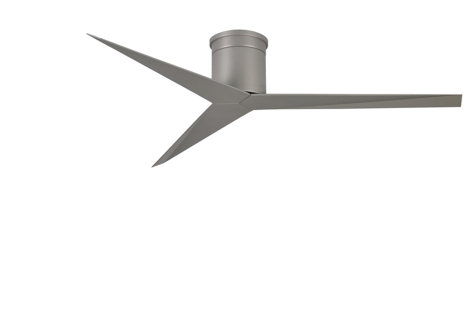 Matthews Fan EKH-BN-BN Eliza-H 3-blade ceiling mount paddle fan in Brushed Nickel finish with brushed nickel ABS blades.