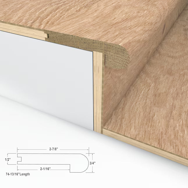CALI Cave Entry Cypress Den Flush Stair Nosing 7601000315 74-13/16 x 2-7/8 x 3/4