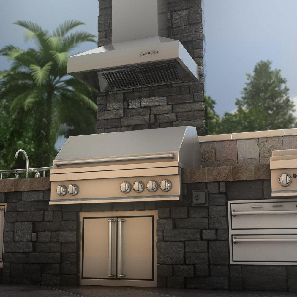 ZLINE Ducted Wall Mount Range Hood in Outdoor Approved Stainless Steel (697-304)
