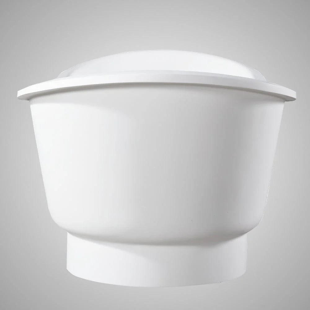 New England Home Goods 67" Kennebunk Solid Surface Stone Resin Slipper Freestanding Pedestal Bathtub