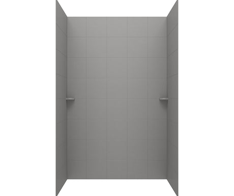 Swanstone SQMK96-3662 36 x 62 x 96 Swanstone Square Tile Glue up Shower Wall Kit in Ash Gray SQMK963662.203