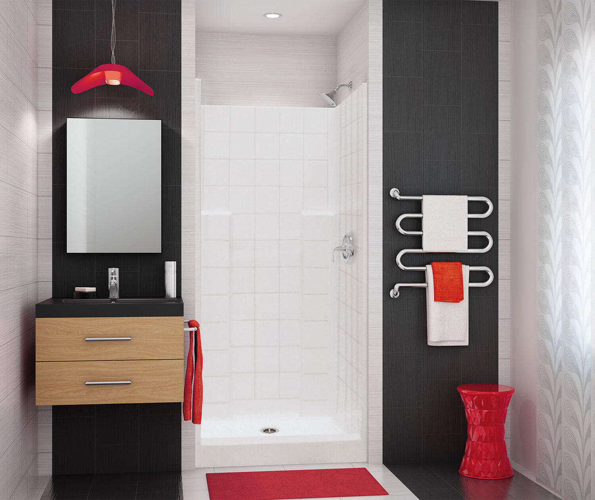 MAAX 140045-000-002-000 SST36 36 x 36 AcrylX Alcove Center Drain One-Piece Shower in White