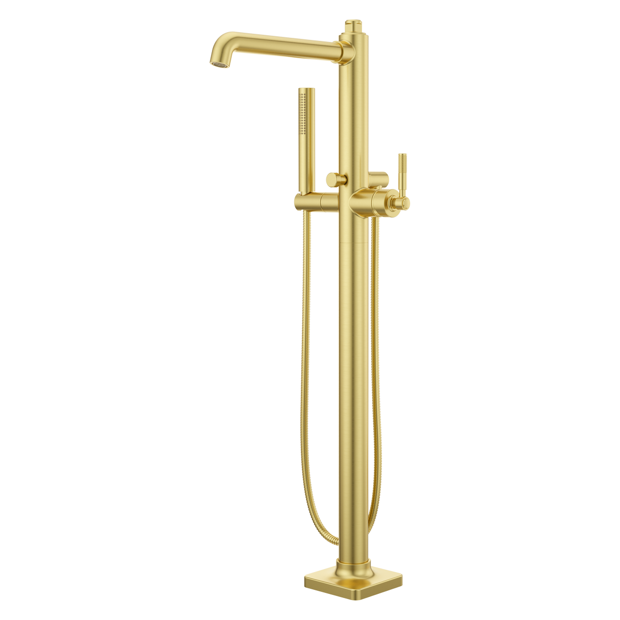 Hillstone Tub Filler with Handshower in Brushed Gold