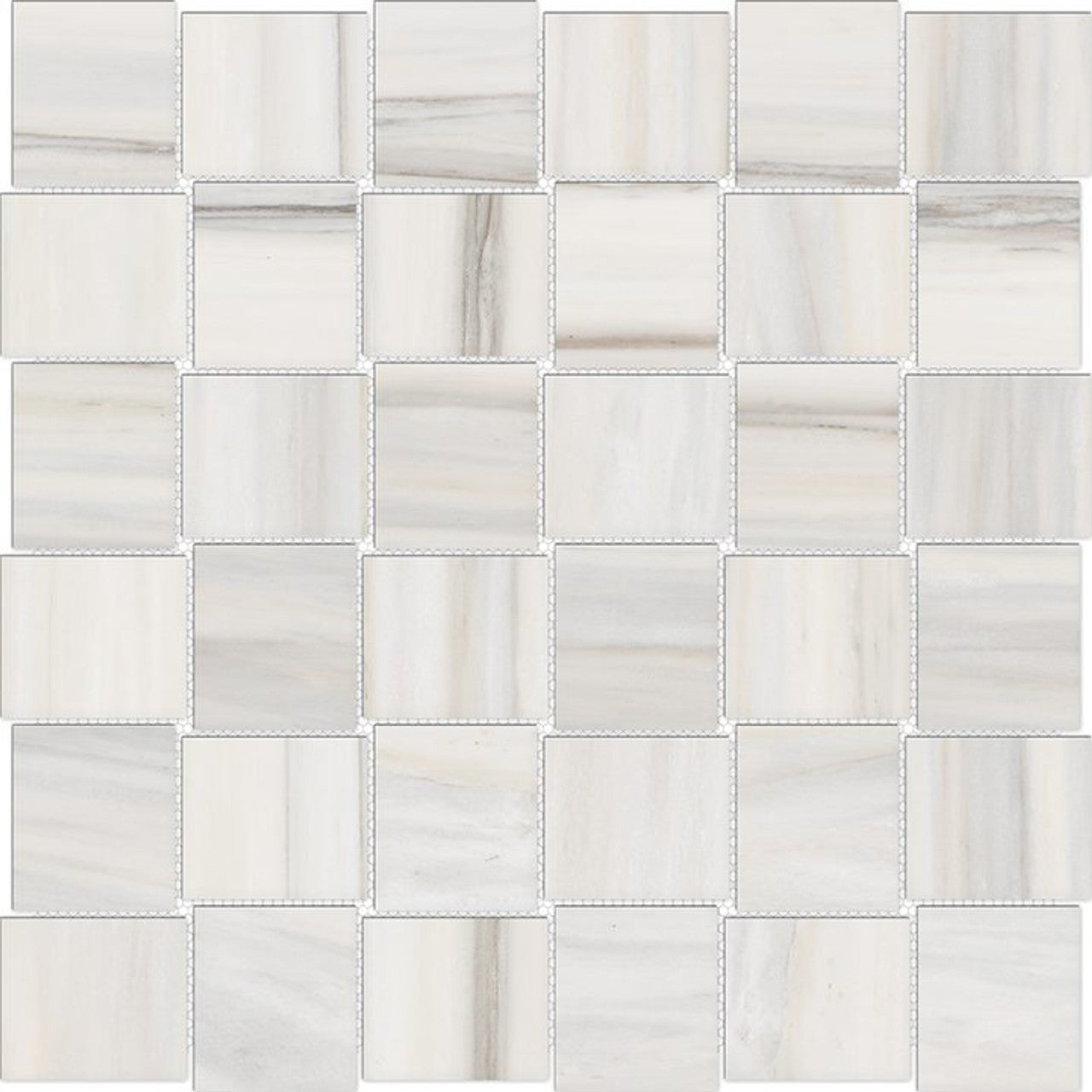 Anatolia Tile 2X2 Basketweave Mayfair Zebrino Matte Porcelain Mosaics. 1 Sheet = .98 Sq. Ft. 4501-0136-1 Zebrino 2x2 Basketweave Matte - premium natural stone mosaic tile from Anatolia Tile, available at PoshHaus showroom in Keene, NH
