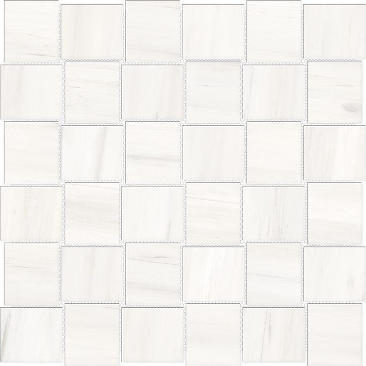 Anatolia Tile 2X2 Basketweave Mayfair Suave Bianco Matte Porcelain Mosaics. 1 Sheet = .98 Sq. Ft. 4501-0132-1 Suave Bianco 2x2 Basketweave Matte - premium natural stone mosaic tile from Anatolia Tile, available at PoshHaus showroom in Keene, NH