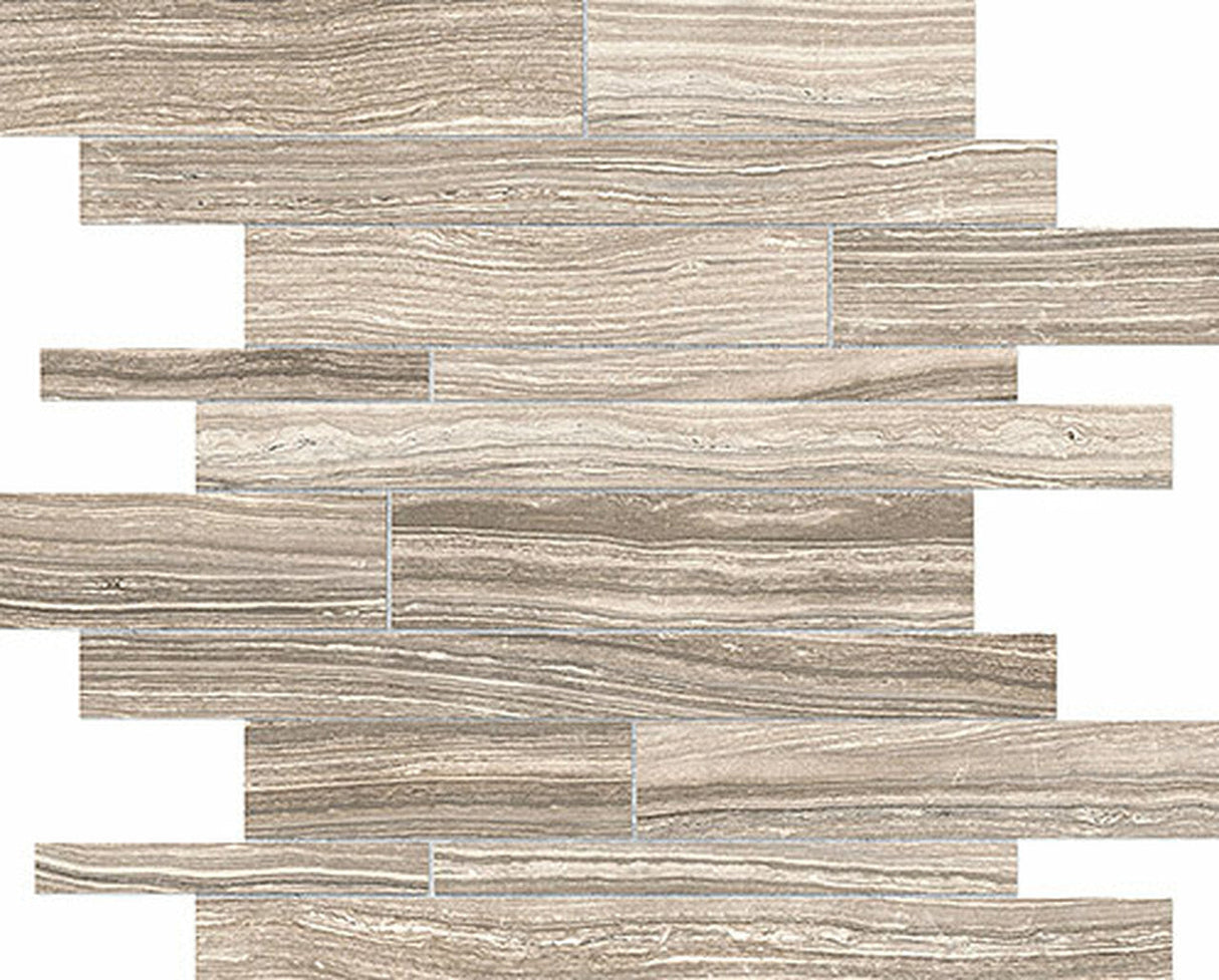 Anatolia Tile Eramosa Clay Random Strip Matte Porcelain Mosaics. 1 Sheet = 96 Sq. Ft. 4501-0088-0 (69-188) Clay Random Strip - premium natural stone mosaic tile from Anatolia Tile, available at PoshHaus showroom in Keene, NH