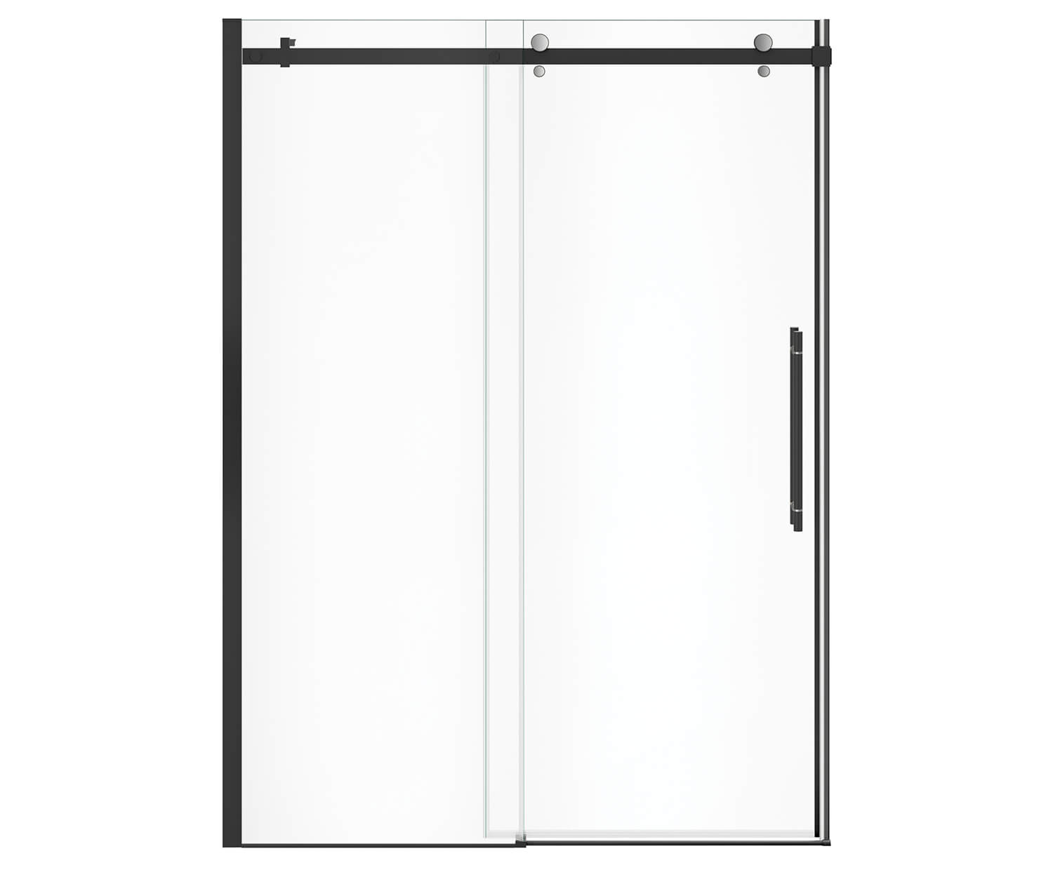 MAAX 138470-900-360-000 Vela 56 ½-59 x 78 ¾ in. 8mm Sliding Shower Door for Alcove Installation with Clear glass in Matte Black and Chrome