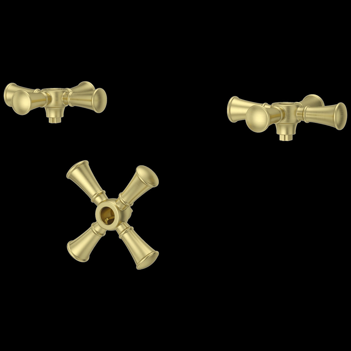 Tisbury Optional Cross Handles - Tub Filler in Brushed Gold