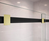 MAAX 136271-900-380-000 Duel 44-47 x 70 ½-74 in. 8 mm Bypass Shower Door for Alcove Installation with Clear glass in Matte Black & Brushed Gold