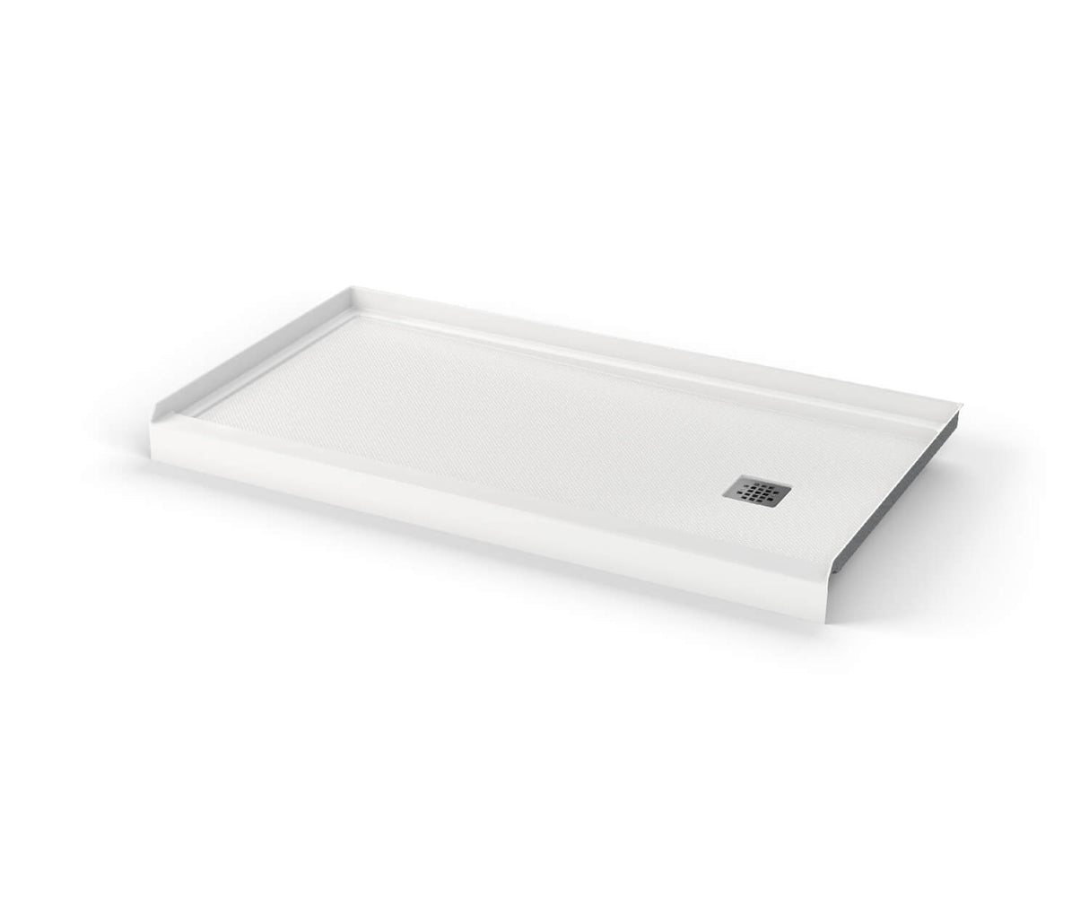 MAAX 420004-541-001-105 B3Square 6030 Acrylic Alcove Shower Base in White with Anti-slip Bottom with Right-Hand Drain