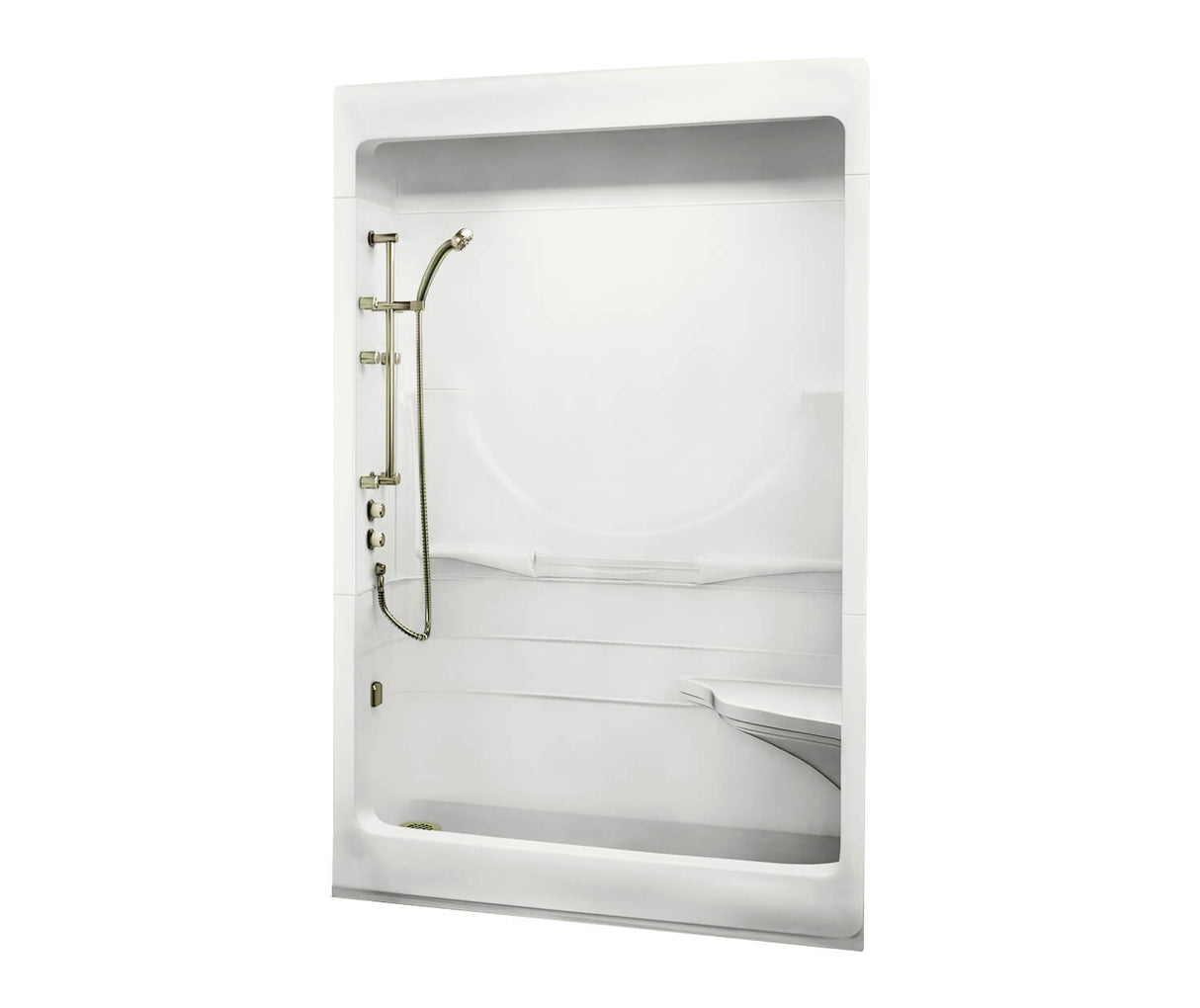 MAAX 101150-000-001-102 Allegro I 59 x 33 Acrylic Alcove Left-Hand Drain Three-Piece Shower in White
