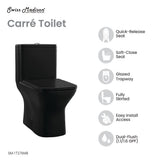 Carre One Piece Square Toilet Dual Flush 1.1/1.6 gpf with 10" Rough-In, Matte Black