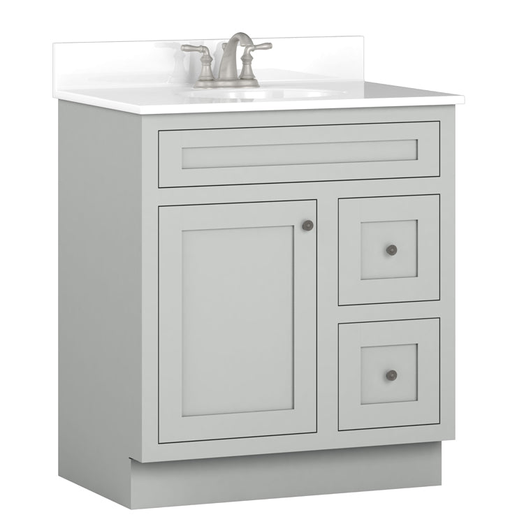 Bertch 30" Grey Vanity with Bun Feet