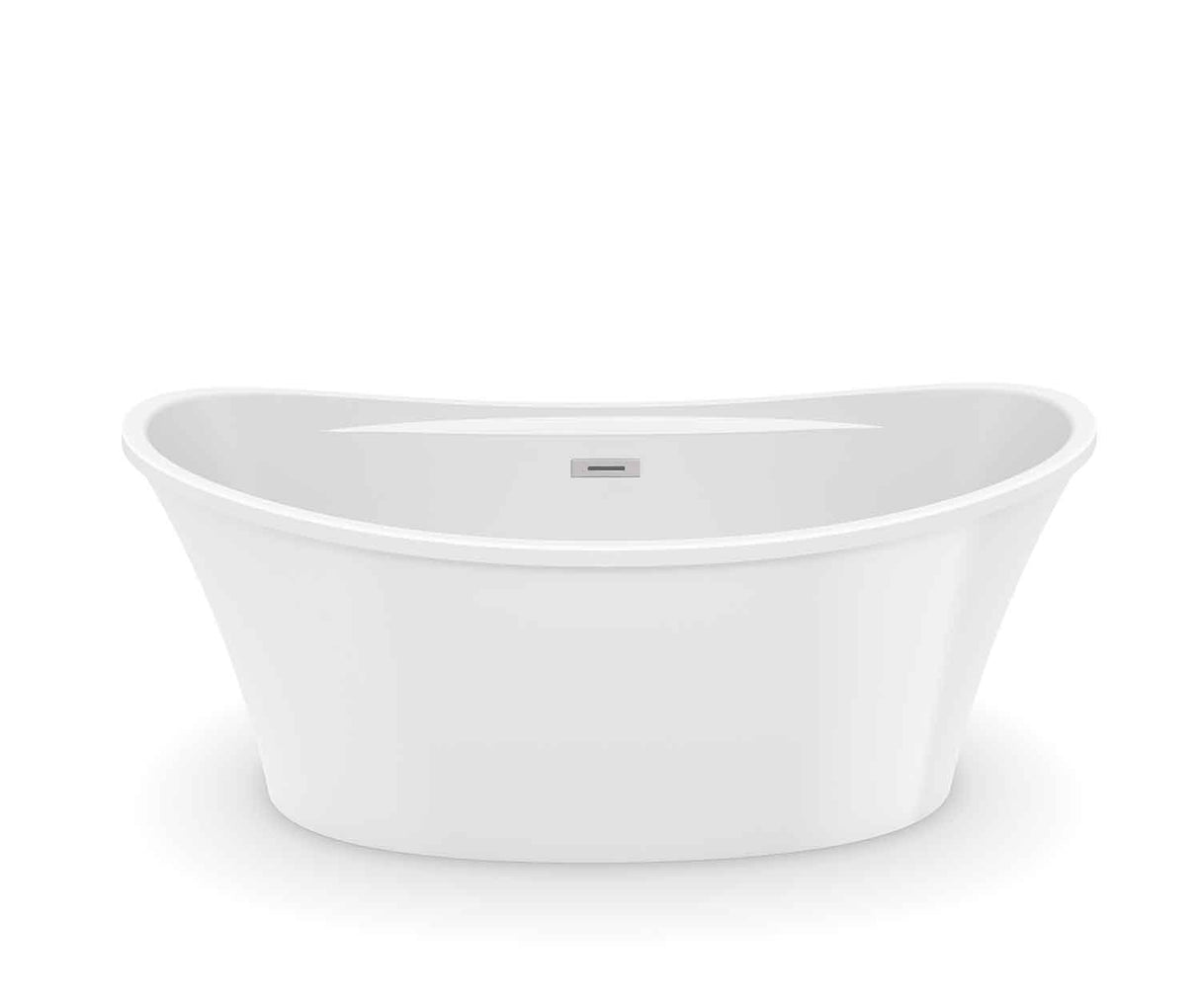 MAAX 106267-000-001-100 Ariosa 6636 Acrylic Freestanding Center Drain Bathtub in White with White Skirt