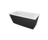 MAAX 106426-000-002-105 Elinor 6032 AcrylX Freestanding End Drain Bathtub in White with Black Skirt