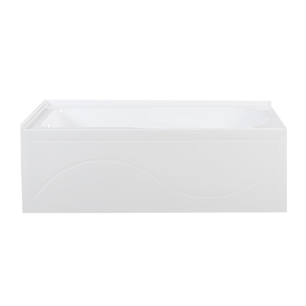 Ivy 54 x 30 Left Drain Soaking Alcove Corner Apron Bathtub in Glossy White with Integrated Overflow, Drain Included