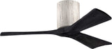 Matthews Fan IR3H-BW-BK-42 Irene-3H three-blade flush mount paddle fan in Barn Wood finish with 42” solid matte black wood blades. 